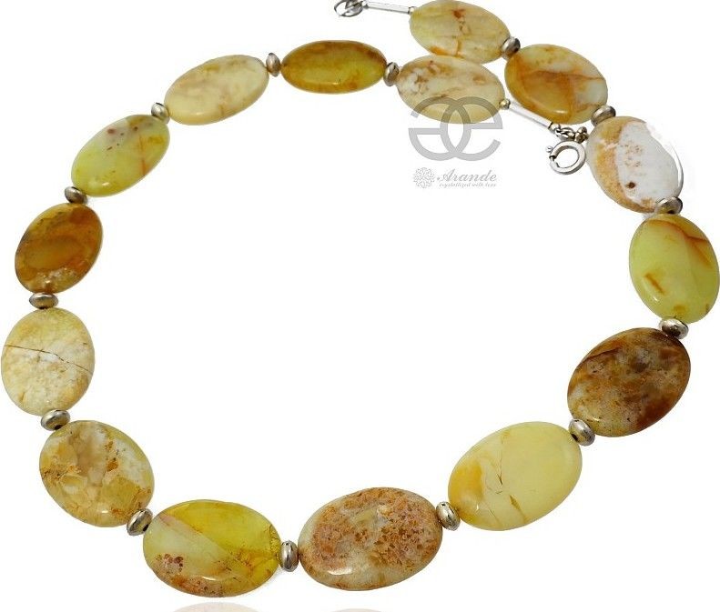 Arande ORYGINALNY OPAL ŻÓŁTY piękny naszyjnik SREBRO 4697894722