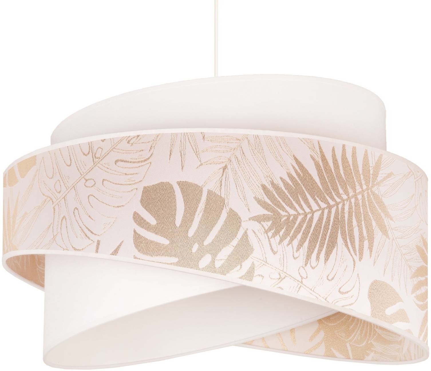 Euluna Lampa wisząca Brooklyn, biała, wzór w złote liście