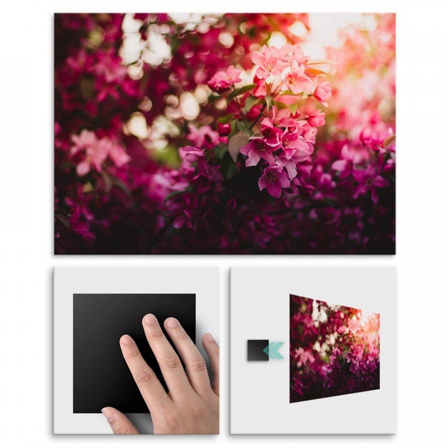 Pix4home Plakat metalowy różowy kwiat L POS-L-01352