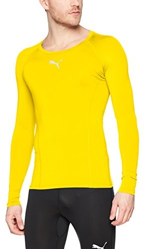 Puma męska ligi Base Layer Tee LS Shirt, żółty, xl 655920 06
