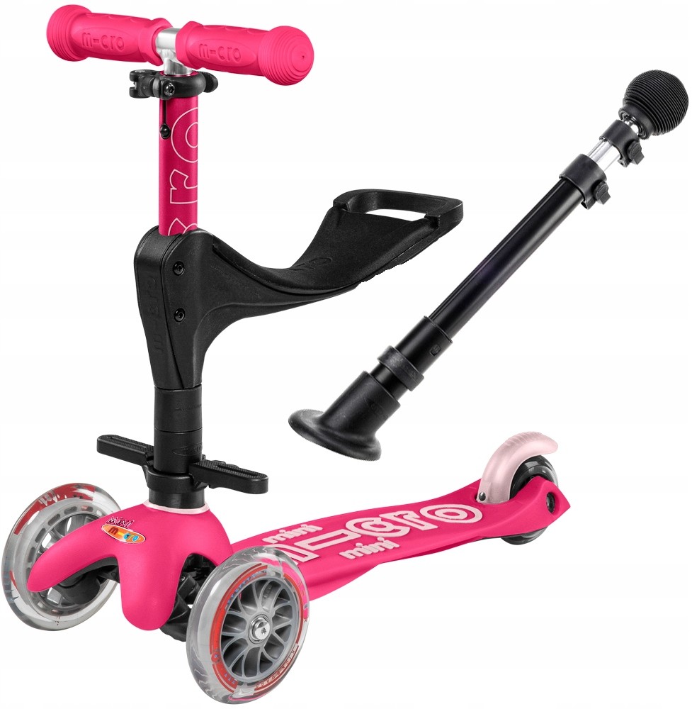 Micro hulajnoga jeździk Mini 3w1 Deluxe Plus Pink