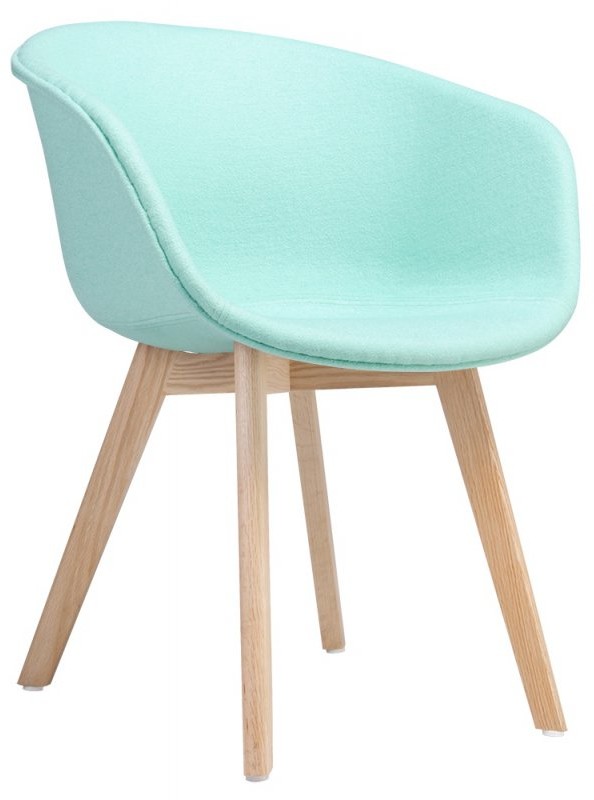 kinghome Fotel STAY SOFT miętowy - podstawa dębowa Fotel STAY SOFT miętowy - podstawa dębowa