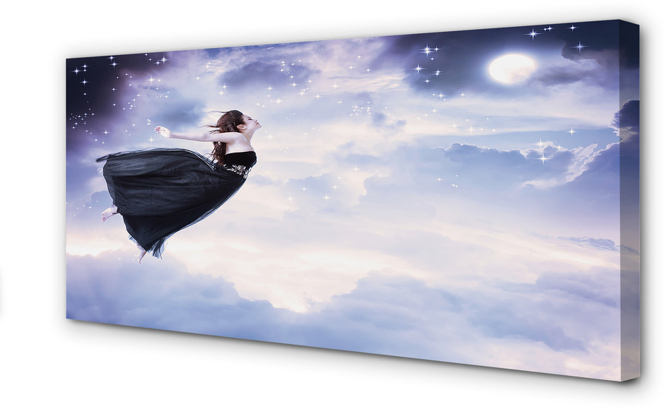 PL Tulup Obrazy na płótnie Wróżka niebo chmury księżyc 125x50cm