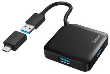 Hama USB 3.0 4 x USB-A + Adapter USB-C |