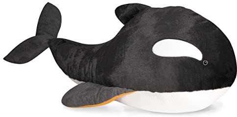 Histoire d'ours Historia Niedźwiedzia - Pluszowa ryba XXL - Giant Pluszowy - 80 cm - Biały/Czarny - Pomysł na prezent - Morskie skarby - HO3078 HO3078