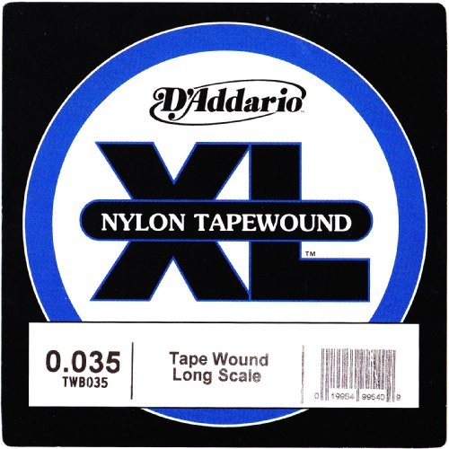 D'Addario twb035 pojedyncze gitary Bass Nylon Tape Wound Lang .035 TWB035
