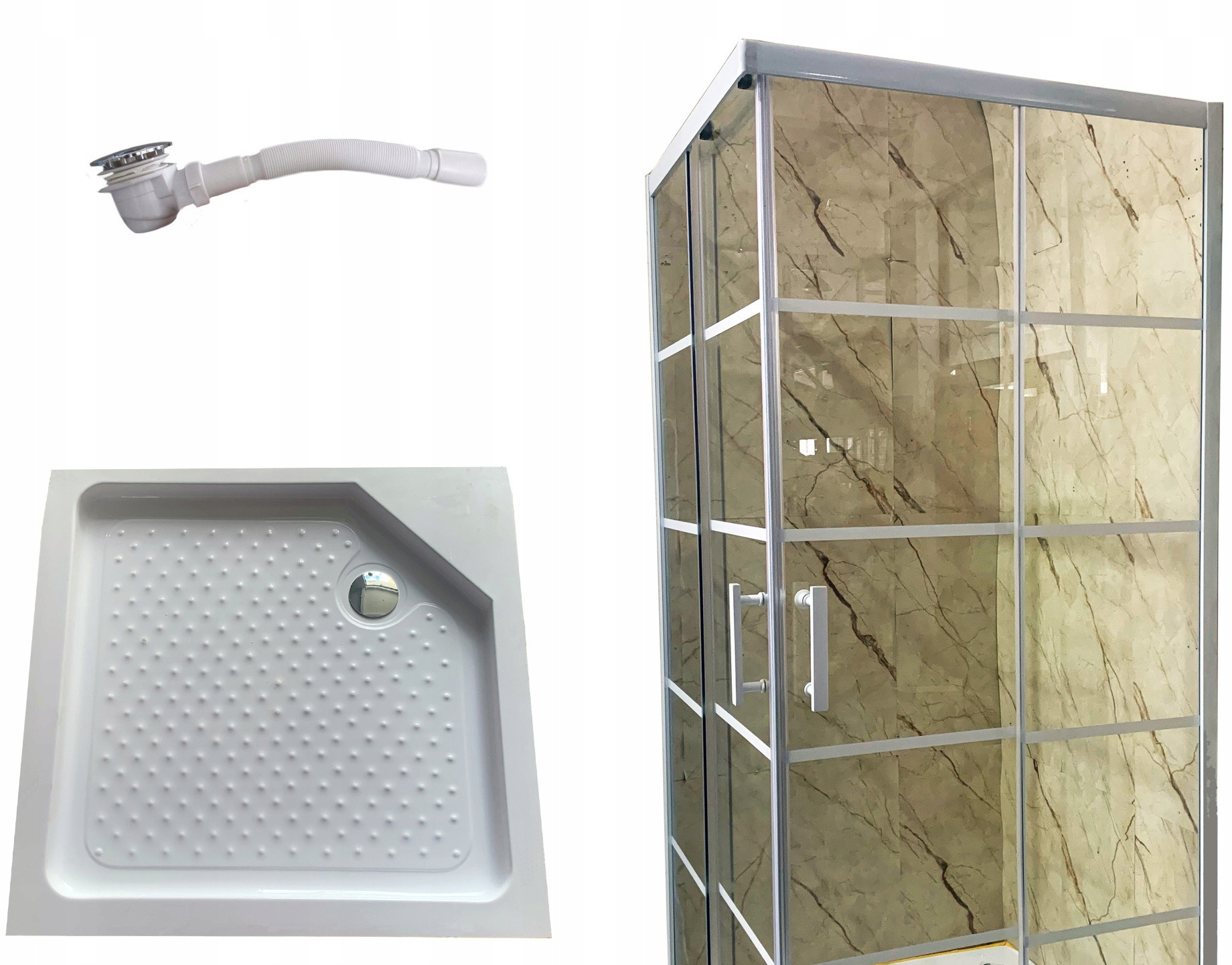 Toule24 Kabina prysznicowa 80x80 biała Loft 198cm brodzik kab_zes_mona80x13_bia