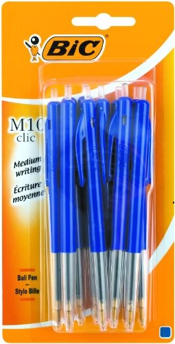 BIC M10 Clic koronka ball point Pen, M, niebieski, 10 sztuki 802073