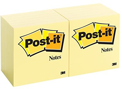 Post-it Post-It 654 W konkurencyjnej Notatka Notes (76 X 76 MM, 70 G/M2) blok do 100 arkuszy, 12 Żółty 654