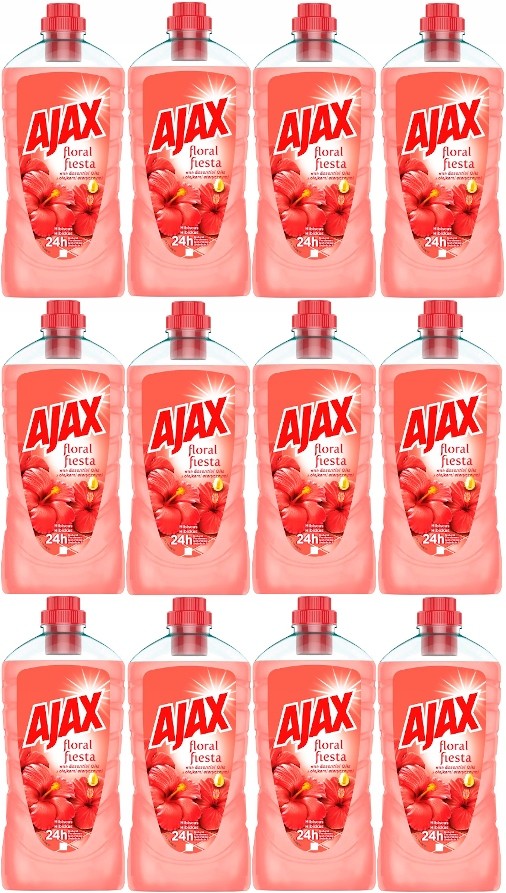 Ajax Płyn Czyszczący 1L X 12 Szt Hibiskus