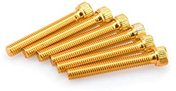 Puig 0540 G blister 6 śrub, M8, 55 mm, złoty 0540G