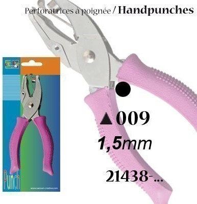 Vaessen Creative Picture Punch dziurkacz ozdobny Hands stąpa ~ 1,5 MM koło 21438-009