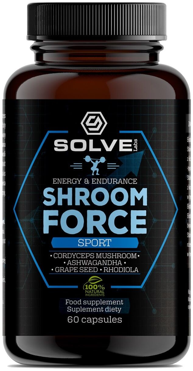Solve Labs Preparat dla sportowców i osób aktywnych - naturalna mieszanka - grzyby witalne, adaptogeny i ekstrakty roślinne Solve Labs (Shroom Force Sport)