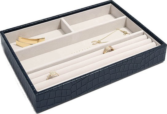 Stackers Pudełko na biżuterię 4 komorowe classic Stackers Croc granatowe 74158
