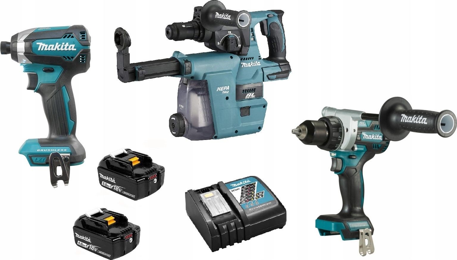 MAKITA Zestaw elektronarzędzi 8-elementowy DLX3154TX1 DLX3154TX1