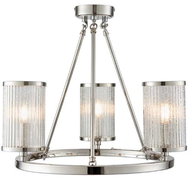 Endon Sufitowa LAMPA industrialna EASTON 76261 Endon metalowa OPRAWA plafon tuby dekoracyjne nikiel przezroczyste 76261