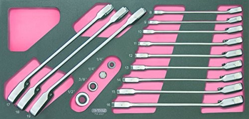 KS Tools Narzędzia do KS 713.2027 Gear Plus moduł komplet klucz z grzechotką z adapter 16-częściowy