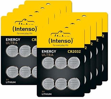 Intenso 60x Intenso Energy Ultra litowe ogniwo guzikowe CR2032 10 x 6 blistrów, 7502436MP 7502436MP