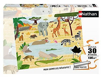 Nathan Puzzle dziecięce - Puzzle 30 p - zwierzęta sawanny - Od 4 lat - 86383 4005556863839
