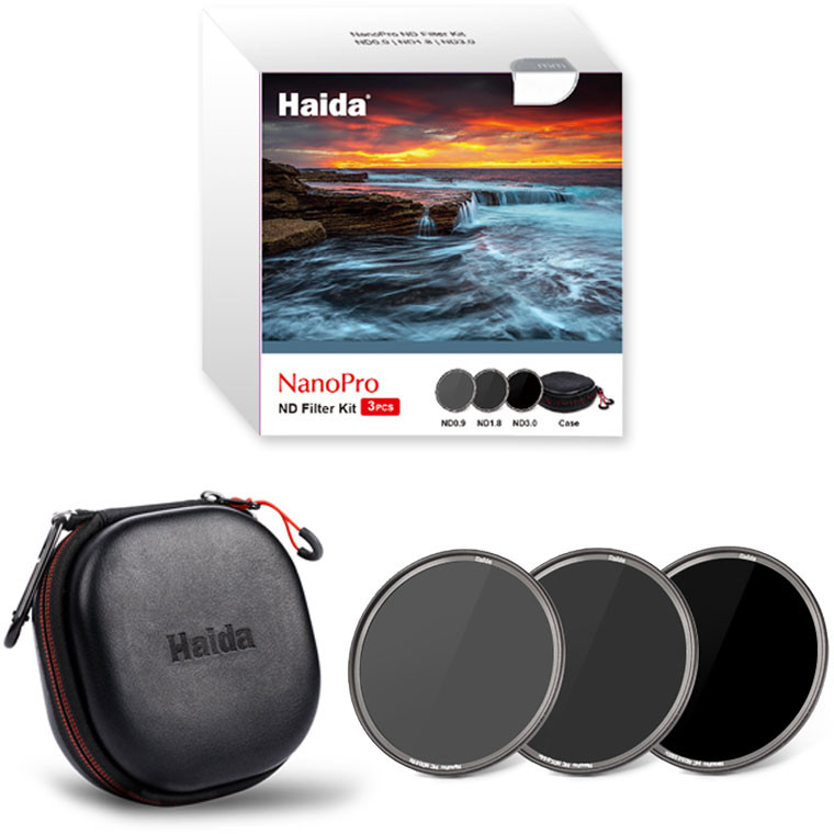 Haida Zestaw 3 filtrów szarych NanoPro 77mm z pokrowcem HD4501