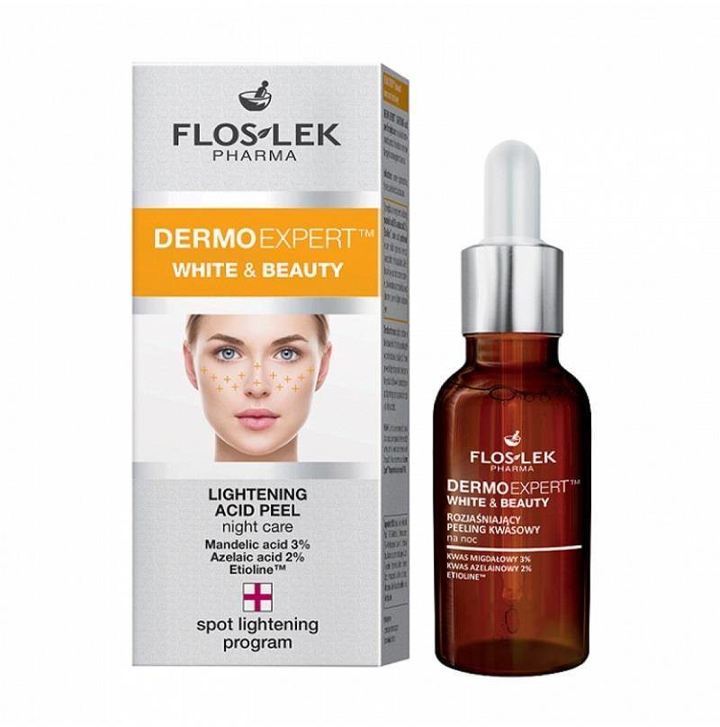 Floslek Dermo Expert White & Beauty rozjaśniający peeling kwasowy na noc 30ml 100099-uniw