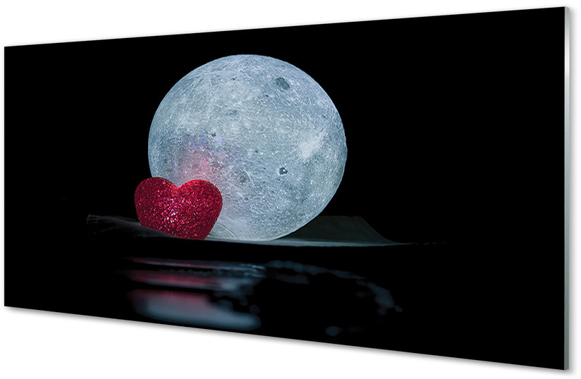 Tulup.pl Szklany Panel Serce księżyc 100x50cm