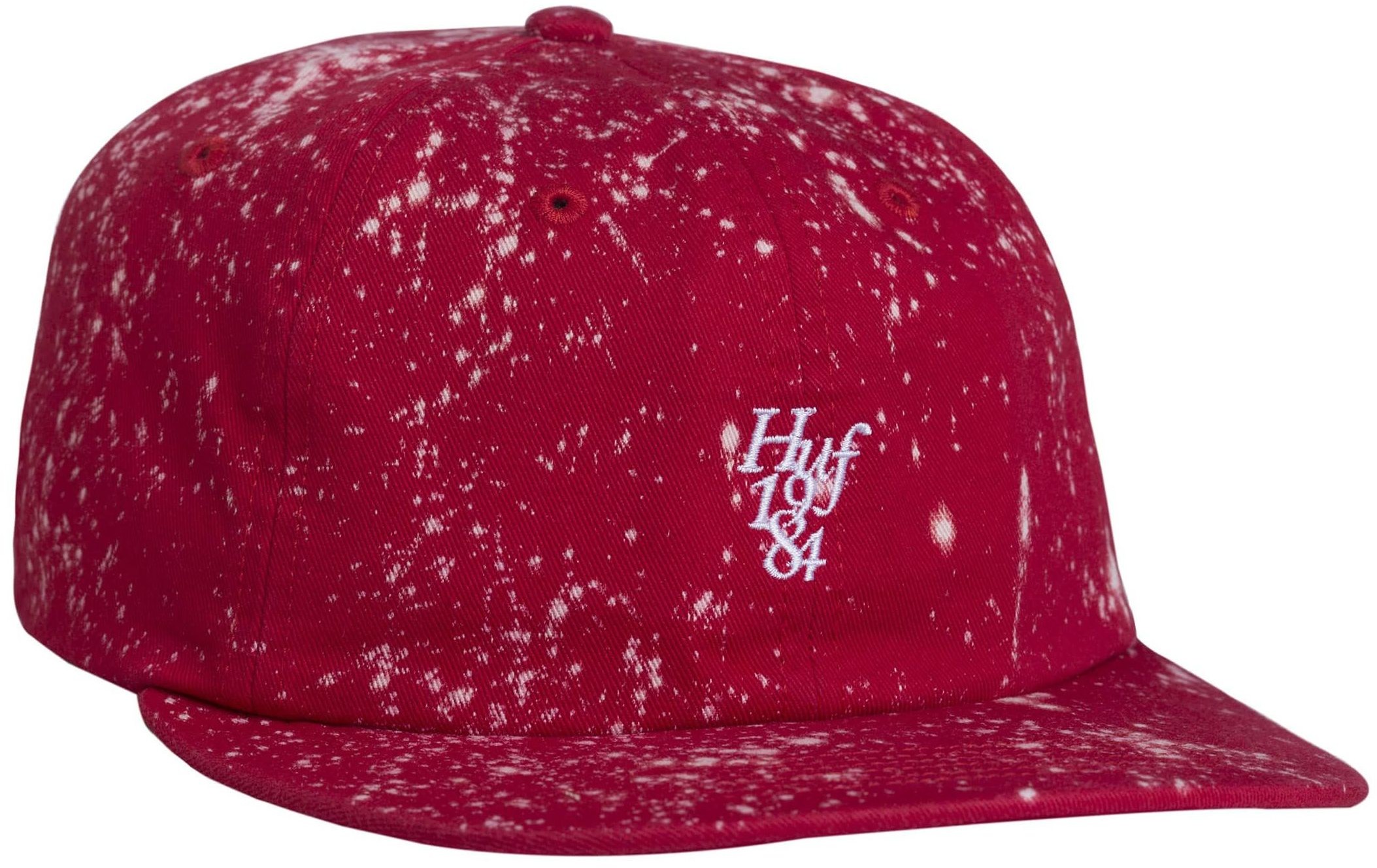 HUF czapka męska HUF SPLATTERED BLEACH CURVED VISOR Red