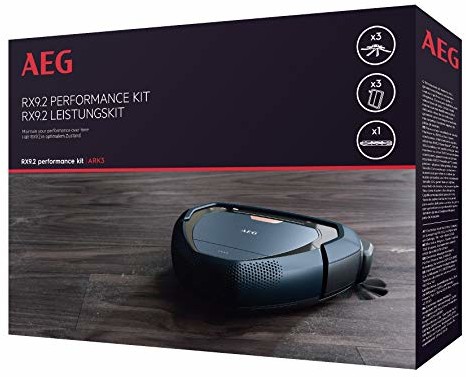 AEG ARK3 Performance Kit do robota odkurzającego RX9-2 (1 rolka szczotki do różnych podłóg, 3 filtry XXL do zbierania alergenów i pyłków, 3 szczotki boczne dla optymalnej mocy ssania, kolor czarny ARK3