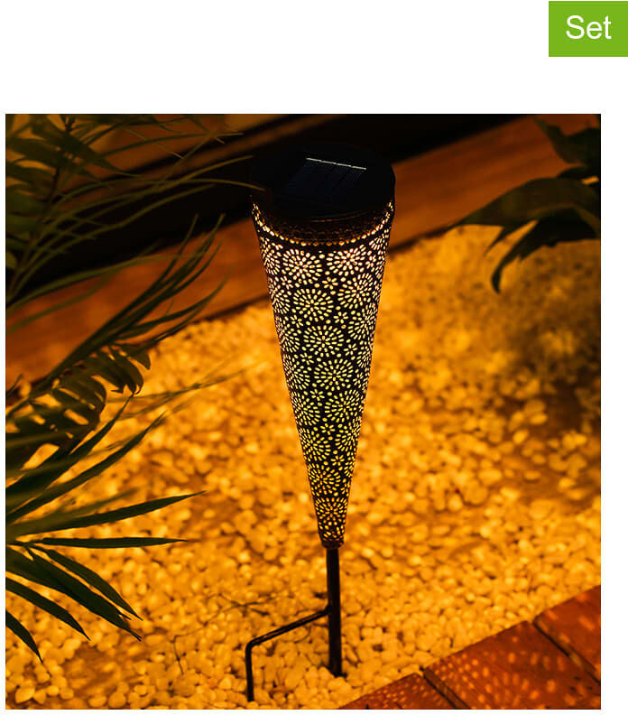 Lumijardin Lumijardin Solarne lampy ogrodowe LED (2 szt.) w kolorze czarnym - wys. 40 cm