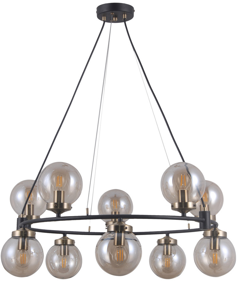 Italux Czarna Lampa Wisząca Galvez E14 10-punktowa PND-28622-10A