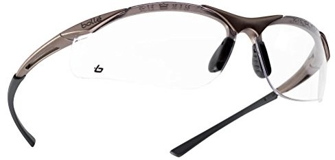 Bollé Bolle Contour ESP/przezroczyste/okulary chroniące przed dymem; zestaw obejmuje bezpłatny woreczek z mikrofibry , brązowy CONTPSI