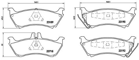BREMBO Zestaw klocków hamulcowych, hamulce tarczowe P 50 044