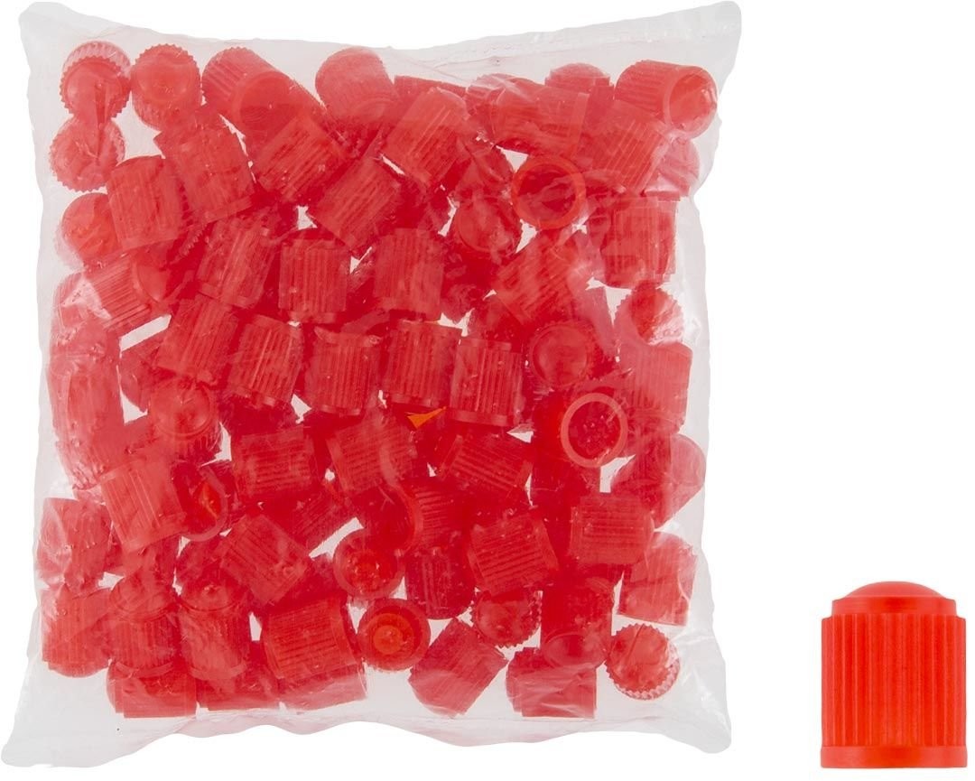 REDATS Plastikowe Kapturki Na Zawory, Czapeczki Czerwone - 100 Szt