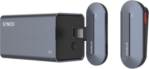 Synco Bezprzewodowy system mikrofonowy Synco P1T USB-C, 1 nadajnik, 1 odbiornik, grey-blue