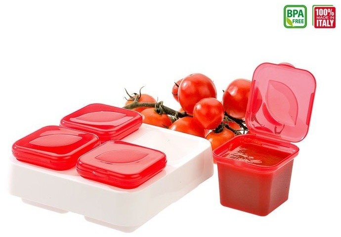 Snips Frozen, Pojemniki na sosy/przyprawy, zestaw, czerwone, 4 szt.