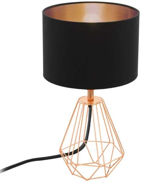 Eglo Druciana LAMPA stołowa CARLTON 2 95787 abażurowa LAMPKA stojąca drut czarny miedziany 95787