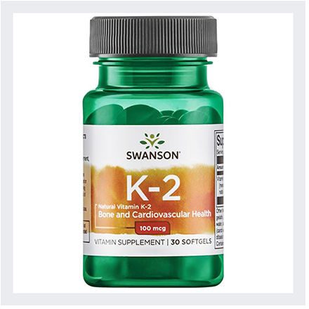 SWANSON Vitamin K2 100 mcg 30 softgel Najlepiej Przyswajalna Forma z USA