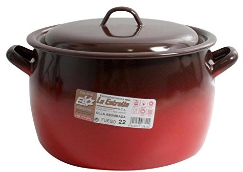 Esmaltaciones La Estrella esmaltaciones gwiazda ogniem  wypukłą garnek z pokrywką, 22 cm, 6,4 L 217180822