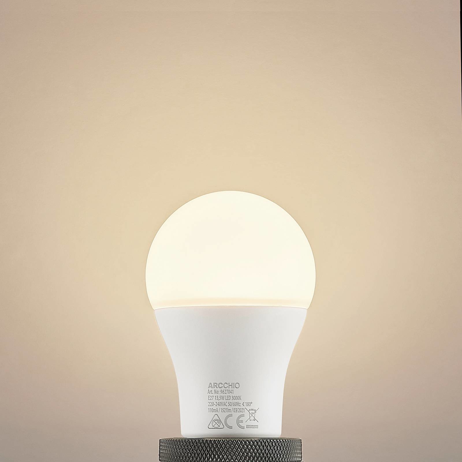 ARCCHIO Żarówka LED E27 A60 13,5W 3 000 K opalowa