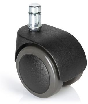 hjh OFFICE 619031 Rolo Easy rolka 11/50 MM krzesło krzesło biurowe, metalowy trzpień, tworzywo sztuczne, poliuretan, czarny (zestaw  szt.) 619031