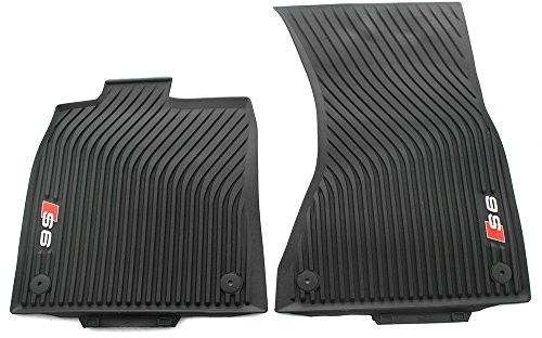 Audi 4G1061221B 041 dywaniki gumowe z logo S6, oryginalne dywaniki na każdą pogodę, 2 x przednie dywaniki gumowe, czarne