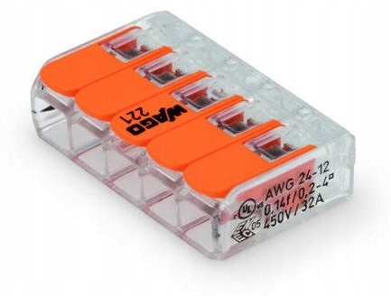 Wago Szybkozłączka kostka 5x 0,08mm-4mm 221-413