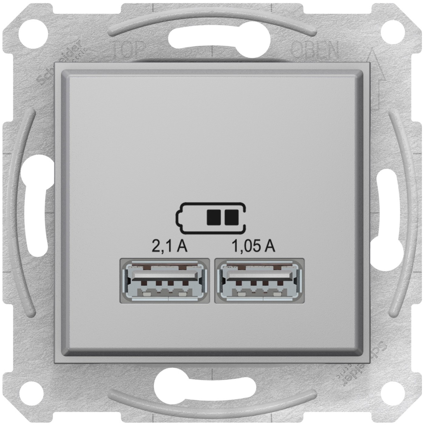 Schneider Ładowarka USB Sedna SDN2710260 aluminium SDN2710260