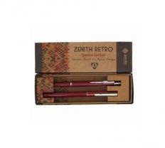 Zenith Komplet długopis Zenith + pióro Omega retro w etui bordo