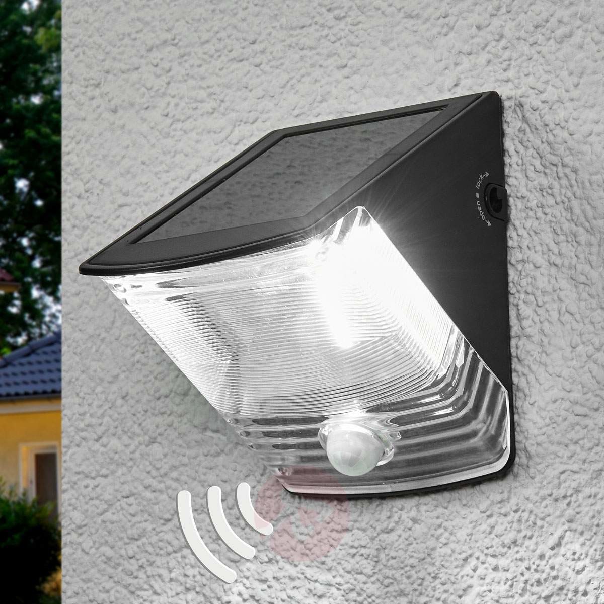 Brennenstuhl Lampa ścienna solarna LED SOL 04 IP44 czarna