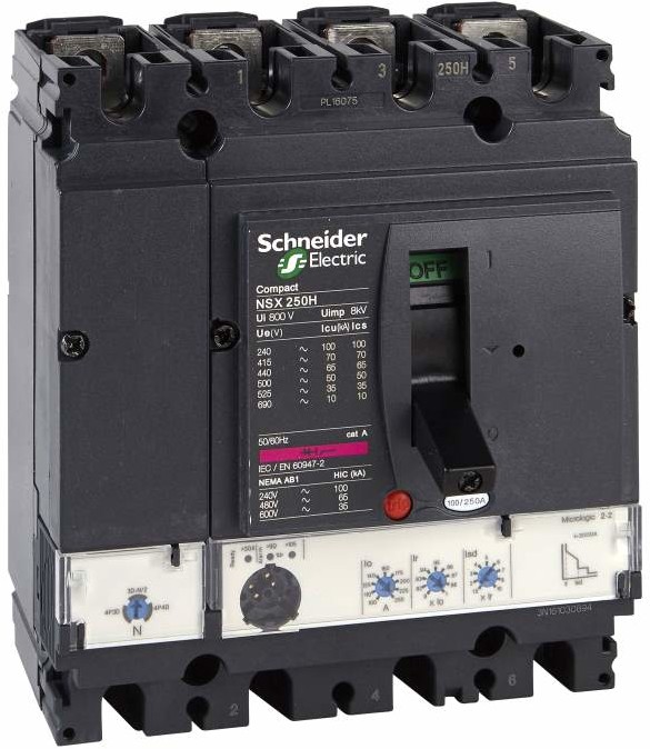 Schneider Wyłącznik-mocy-kompaktowy-NSX250N-Micrologic22-100A-4P-4D LV431877