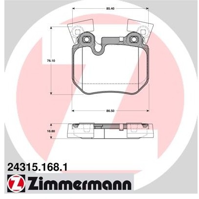 ZIMMERMANN Klocki hamulcowe - komplet 24315.168.1