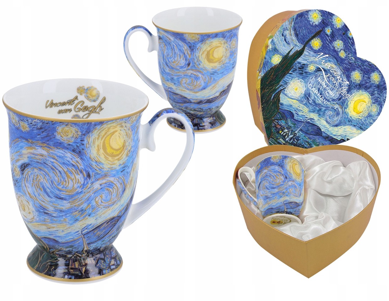 2 kubki Van Gogh Starry Night porcelana Prezent