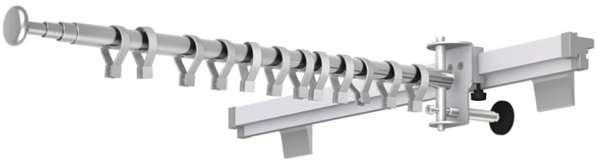 Ztm Tech-med PT-02/250 parawan medyczny teleskopowy 85-250 cm ścienny z zasłoną i uchwytem szynowym PT-02/250