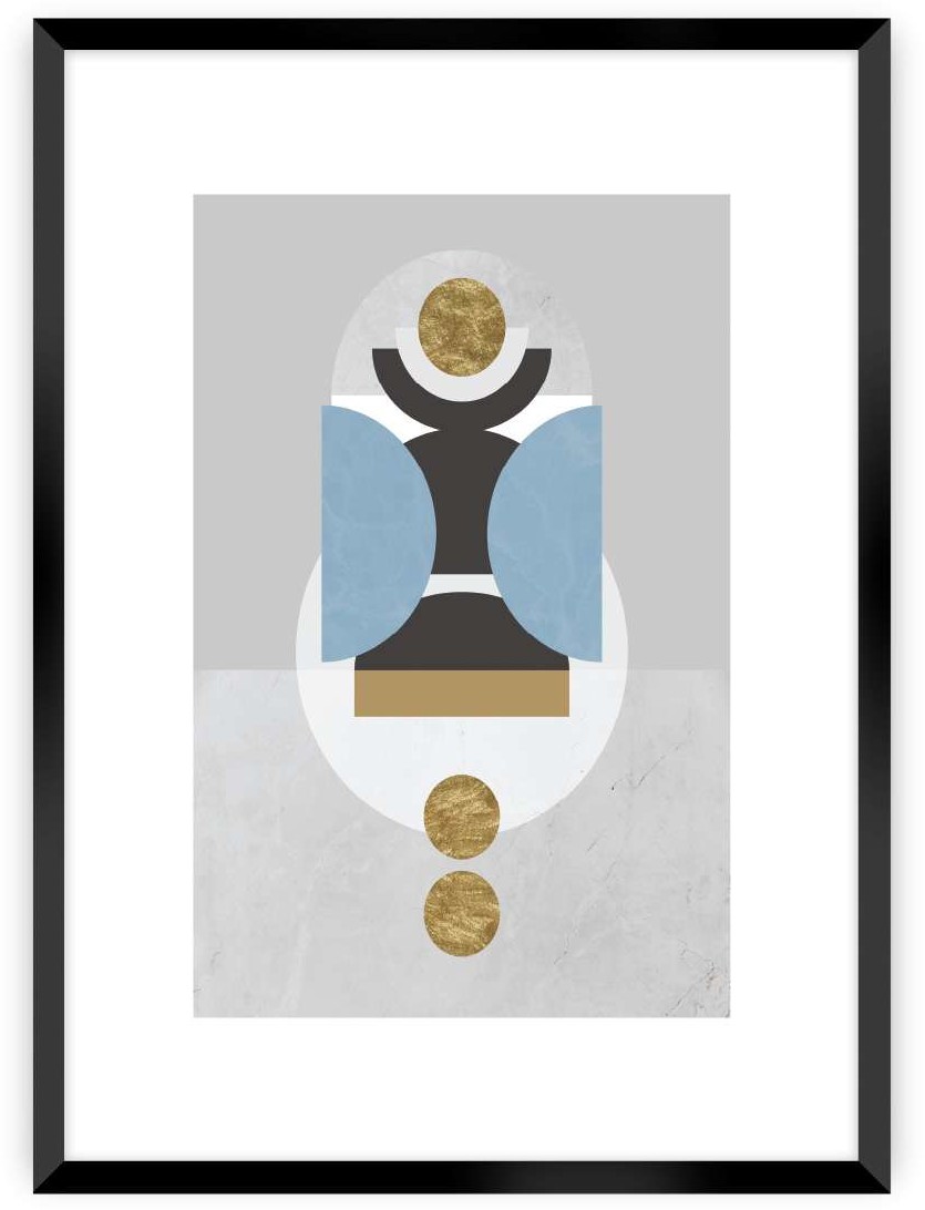 Dekoria Plakat Geometric Shapes I 21 x 30 cm Ramka Czarna 218C-000-54